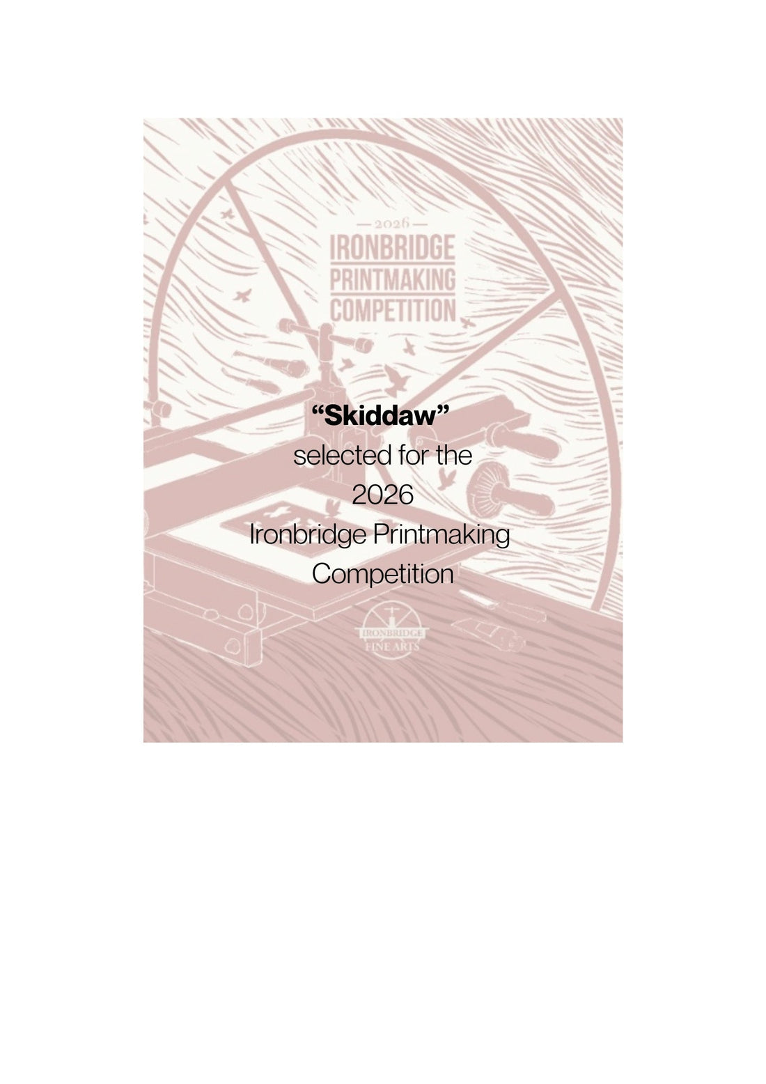 "Skiddaw" linocut/mono print has been selected for the Ironbridge Printmakers Competition 2026
